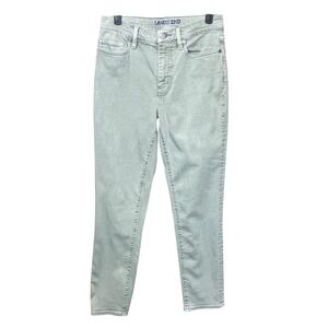 Lands End High Rise Slim Ankle Jean Women Size 4 Light Green Cotton Blend